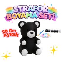 Strafor boyama seti , strafor ayıcık boyama siyah renk , strafor ayı satış