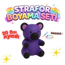 Strafor ayıcık boyama (Mor renk)